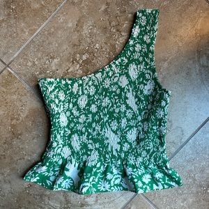 All That one shoulder top/Medium/Never been worn/Entro/Green/Floral/Stretchy